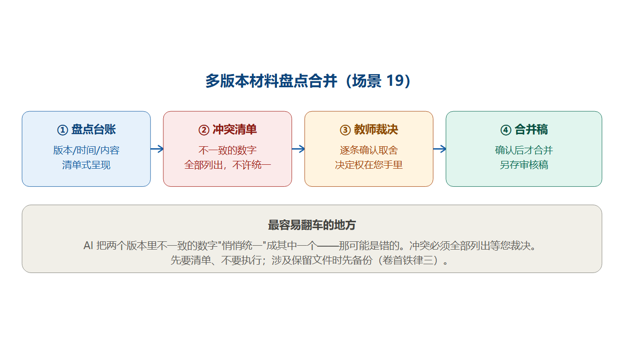 多版本材料盘点合并